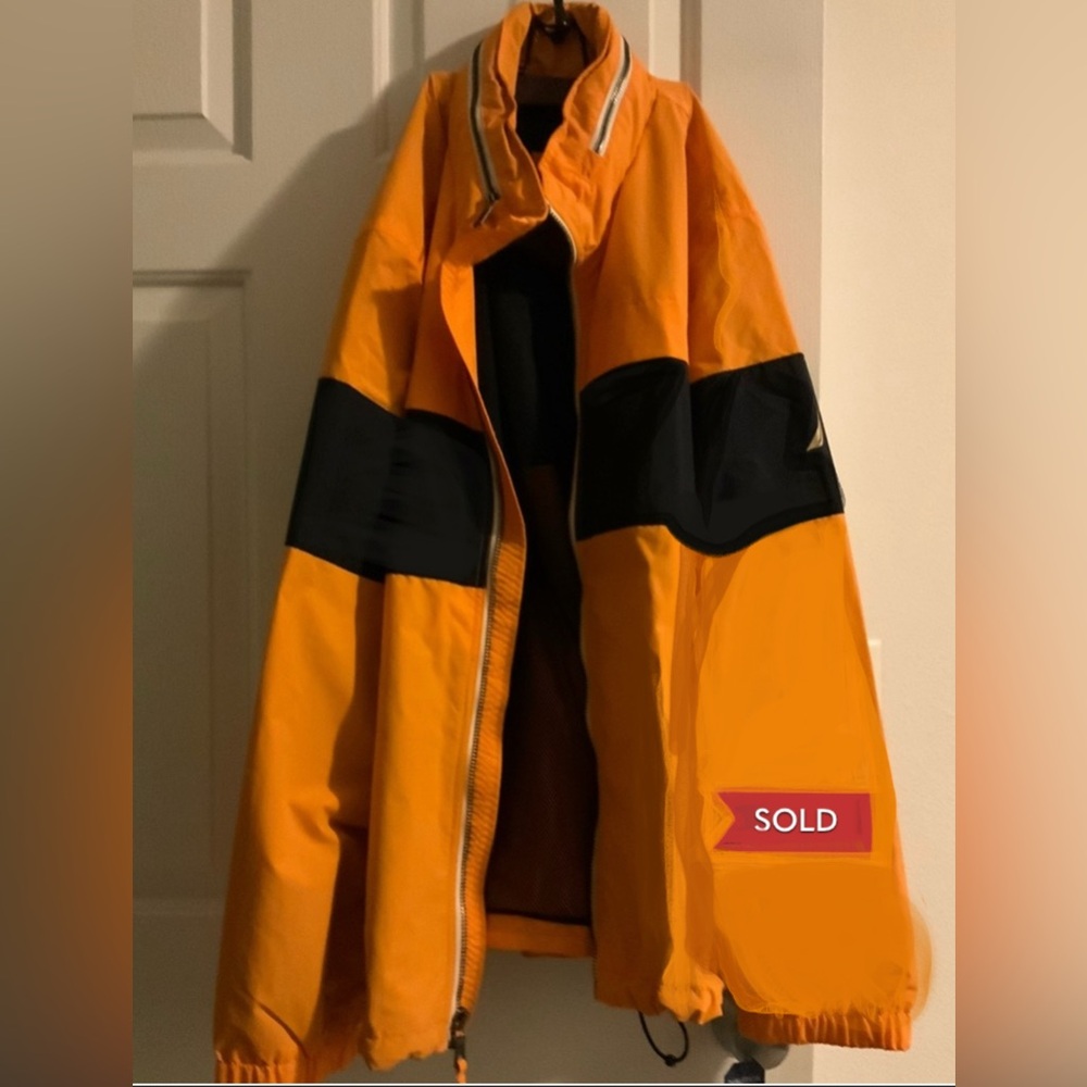 Nautica Orange and Black Windbreaker Jacket